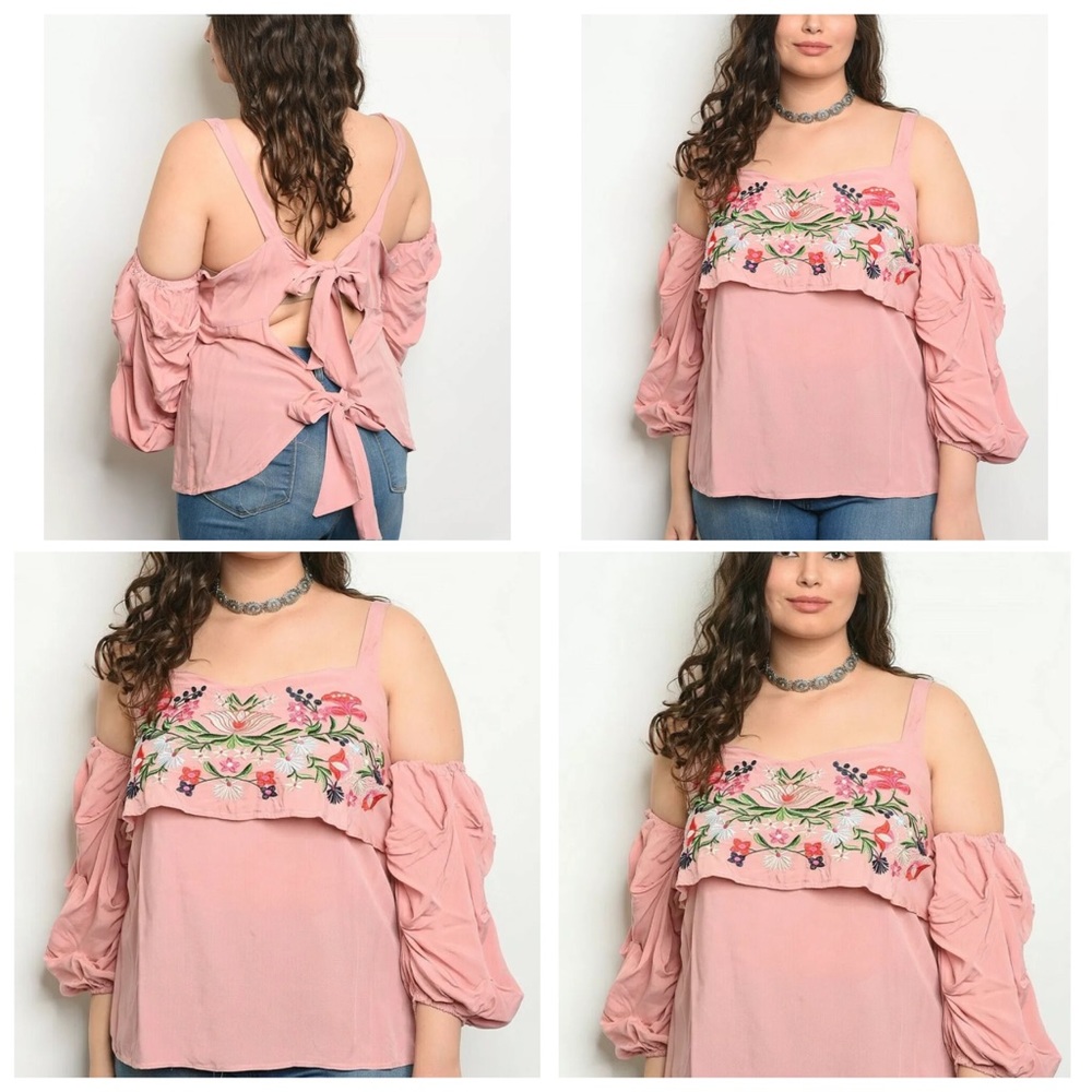 🌟🌟🌟Angela Plus XL pink open back top (DEFECTS) NWOT